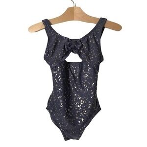 Art class One Piece Girls Swimsuit Grey/Blue Golden Stars Size XS 4/5
